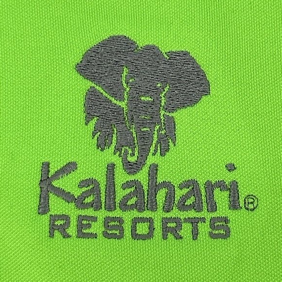 Under Armour Shirt Men 2XL Neon Green Short Sleeve Polo HeatGear Kalahari Resort - Picture 2 of 9